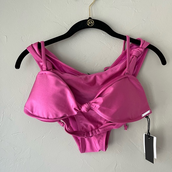 💖KENDALL + KYLIE RASPBERRY PINK STRAPLESS BIKINI TOP & BOTTOMS SET XL - Picture 6 of 9